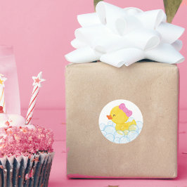 Pegatinas redondas de patito de goma acuarela de n