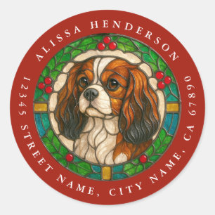Pegatinas redondas de perro Cavalier King Charles 