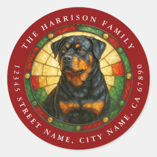 Pegatinas redondas de perro Rottweiler
