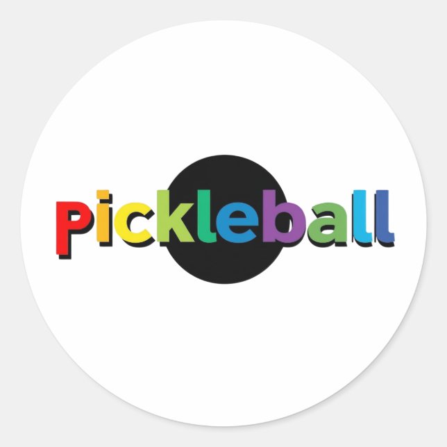 Pegatinas redondas de pickleball (Anverso)