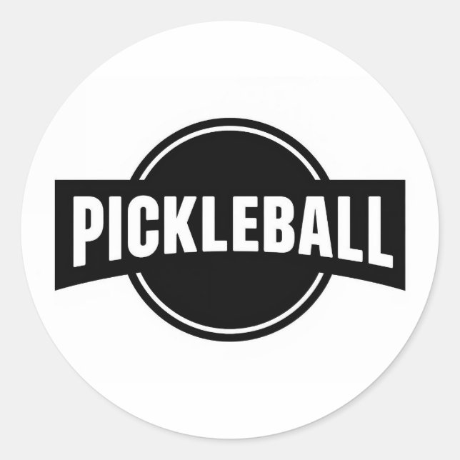 Pegatinas redondas de pickleball (Anverso)