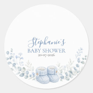 Pegatinas redondas de regalo de baby shower de bot