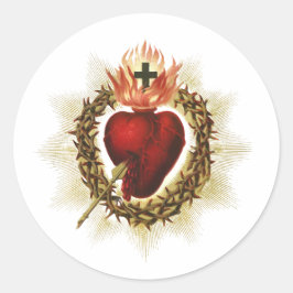 Pegatinas redondas del Sagrado Corazón de Jesús