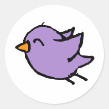 Pegatinas redondas - Diseño de pájaro lindo