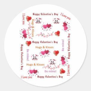 Pegatinas Redondas Gato Sé Mi Amor San Valentín 
