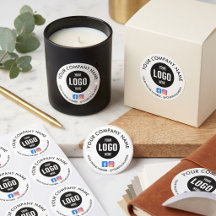 Pegatinas redondas impermeables de logotipo comerc
