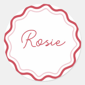 Pegatinas redondas impresas personalizadas con ond