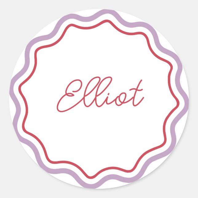 Pegatinas Redondas Impresas Personalizadas Ondulad (Anverso)