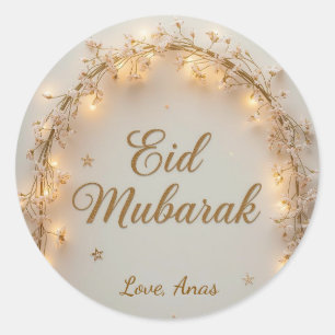 Pegatinas redondas personalizadas de Eid Mubarak