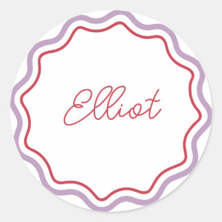 Pegatinas Redondas Personalizadas, Ondas Curvas 