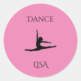 Pegatinas redondas rosadas de baile. Personalizar