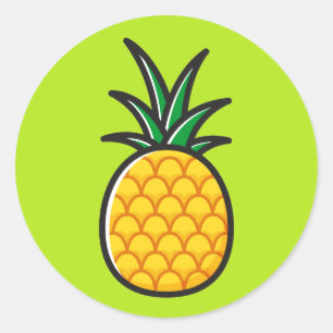 Pegatinas redondas tropicales de piña