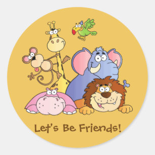 Pegatinas redondos: animales de la jungla