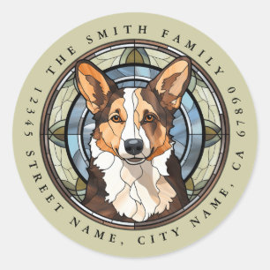 Pegatinas redondos Cardigan Welsh Corgi