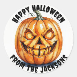 pegatinas redondos clásicos de la calabaza feliz H
