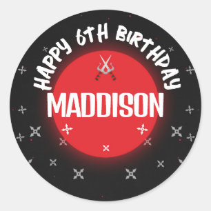 Pegatinas redondos clásicos de la fiesta de cumple