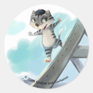 Pegatinas redondos clásicos de la Torre Eiffel