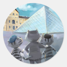 Pegatinas redondos clásicos de Louvre