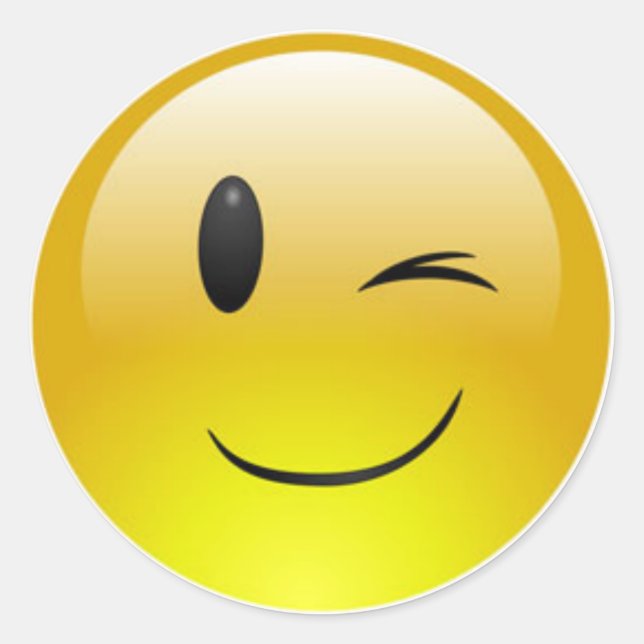 Pegatinas redondos clásicos/emoticonos de viento (Anverso)