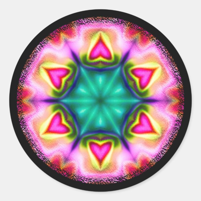 Pegatinas redondos con corazón (Anverso)