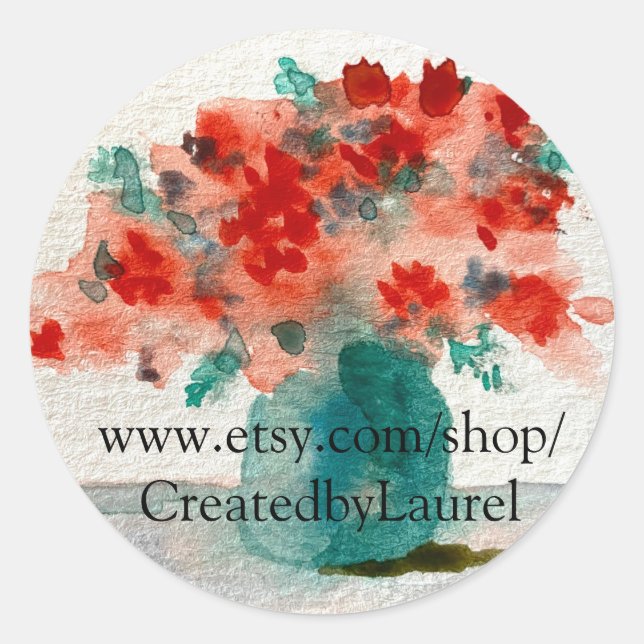 Pegatinas redondos con diseño floral para Etsy (Anverso)