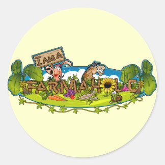 Pegatinas redondos con logotipo farmaholic