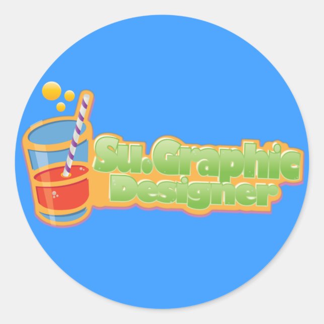 Pegatinas redondos con logotipo juicy (Anverso)