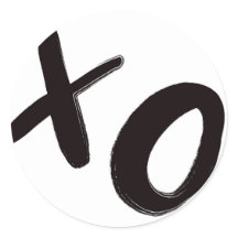 Pegatinas redondos de abrazos y besos XO