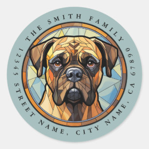 Pegatinas redondos de Bull Mastiff