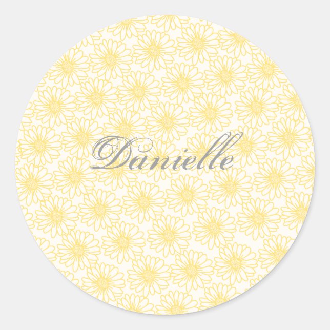 Pegatinas redondos de campo de las mareas, flores  (Anverso)