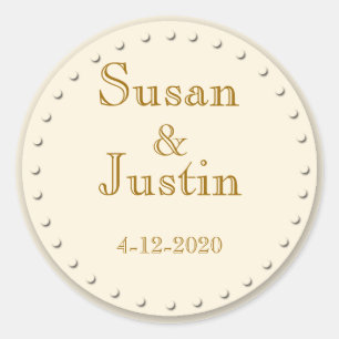 Pegatinas redondos de crema simple y elegante