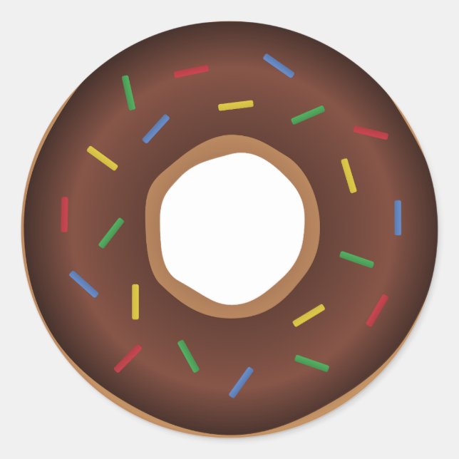 Pegatinas redondos de donut de chocolate (Anverso)