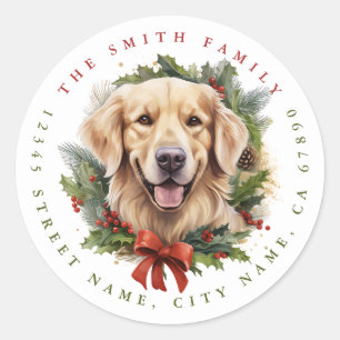 Pegatinas redondos de Golden Retriever