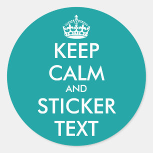 Pegatinas redondos de KeepCalm de la turquesa el  