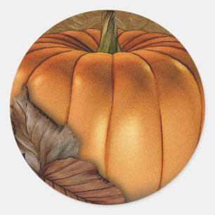 Pegatinas redondos de la calabaza gigante