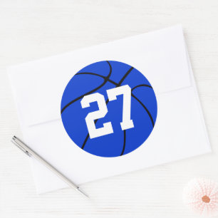 Pegatinas redondos de la camiseta de Blue Basketba
