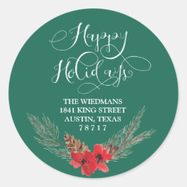 Pegatinas redondos de la dirección de retorno verd