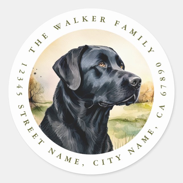 Pegatinas redondos de Labrador Recuperador (Anverso)