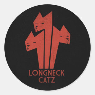 Pegatinas redondos de LongNeck Catz