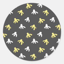 Pegatinas redondos de palomitas (amarillo gris osc