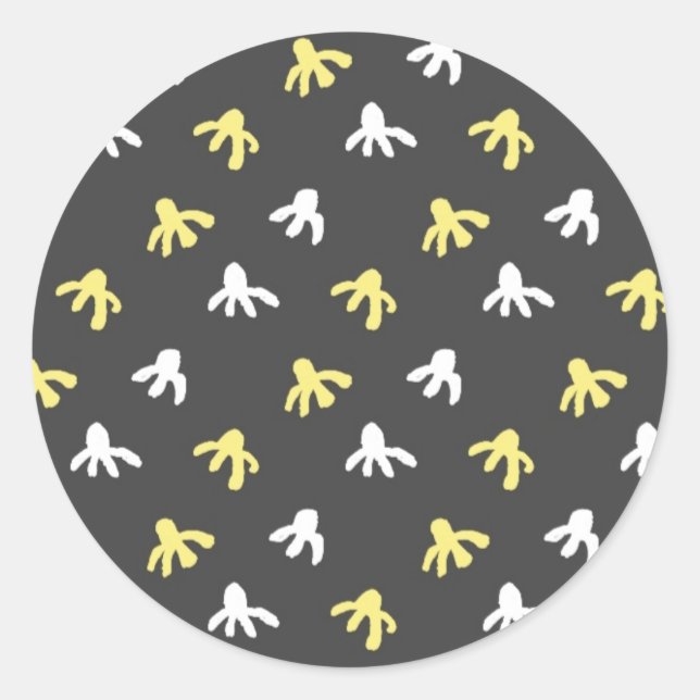 Pegatinas redondos de palomitas (amarillo gris osc (Anverso)