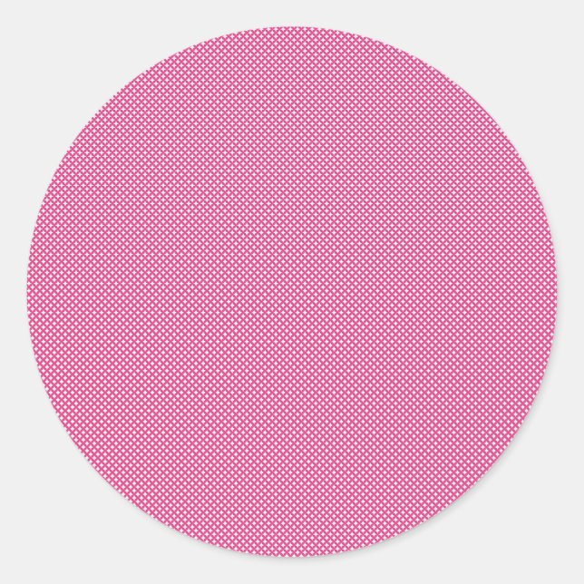 Pegatinas redondos de patrones de corazón rosado (Anverso)
