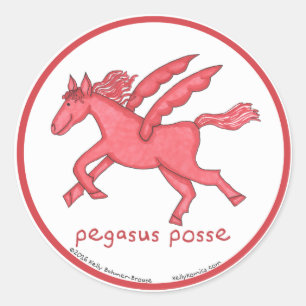 Pegatinas redondos de Pegasus Posse