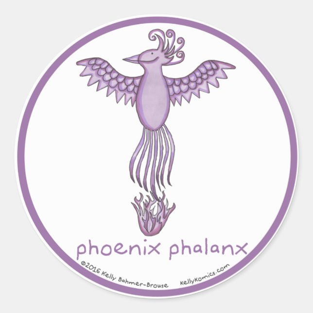 Pegatinas redondos de Phoenix Phalanx (Anverso)