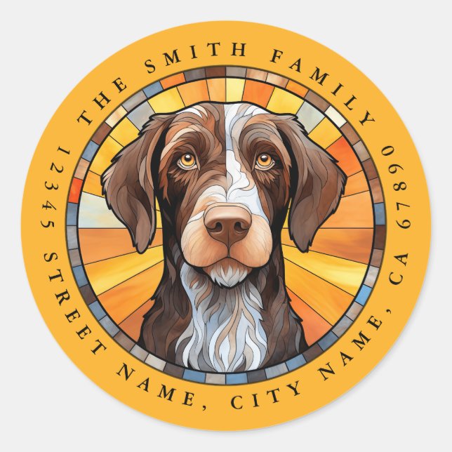 Pegatinas redondos de punteros con cable en Aleman (Anverso)