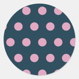 Pegatinas redondos de punto de polka (azul y rosa 