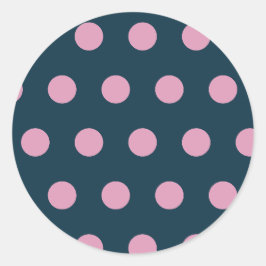 Pegatinas redondos de punto de polka (azul y rosa