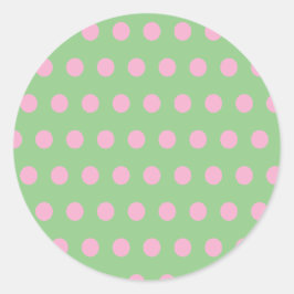 Pegatinas redondos de punto de polka (verde sabio