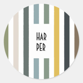 Pegatinas redondos de senderos Echo - franjas azul