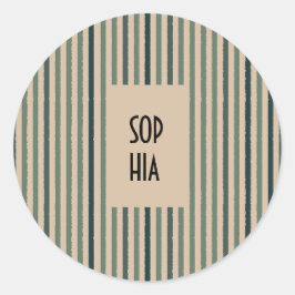 Pegatinas redondos de senderos Echo - Rayas verdes